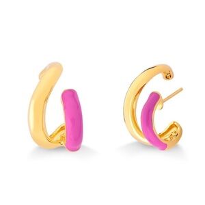 Brand new Maria Dolores earrings pink gold plated non-tarnish quality luxury